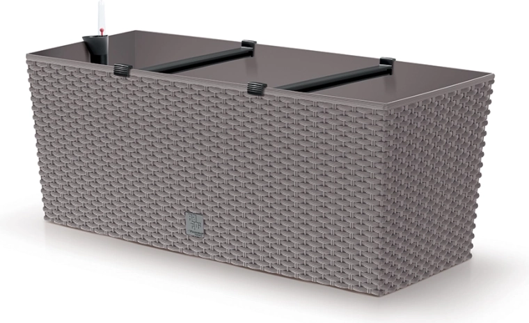 Samozalijevajuća ratan žardinjera 50 cm mocca