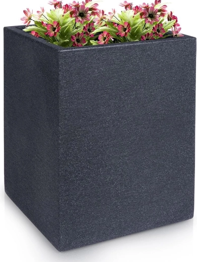 Plastična vrtna kvadratna žardinjera antracit 29 × 40 cm