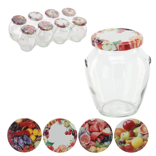 Staklenka Amfora 314 ml s navojnim poklopcem fi 63 (8 kom)