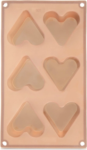 Silikonski kalup za kekse srce, bež 29 × 17,5 × 3,8 cm