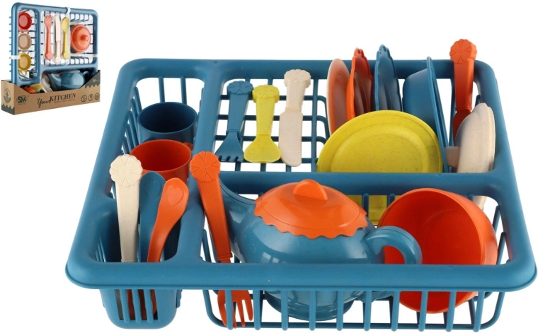 Dječji set posuđa s ocjeđivačem – plastični set za igru