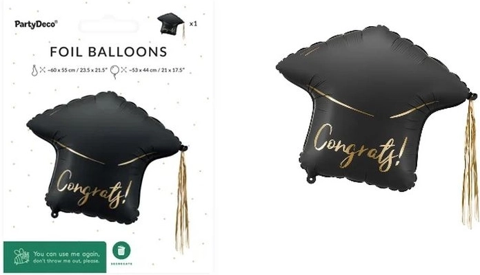 Folijski balon u obliku promocijske (diplomske) kape Congrats!