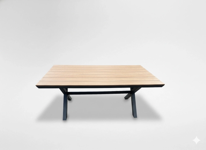 Aluminijski vrtni stol s pločom od polywooda, tamnosivi