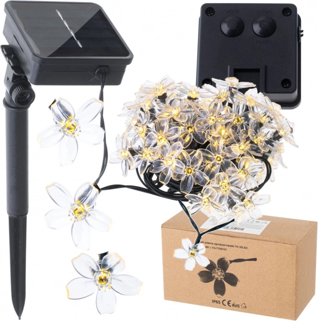 Solarna vrtnja svjetla u obliku cvjetova 7m 50 LED toplo bijela