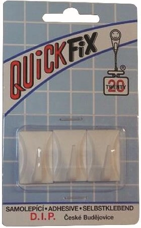 Samoljepljive plastične kukice, pravokutne, bijele (3 kom)