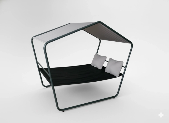 Vrtna dvostruka ležaljka s nadstrešnicom