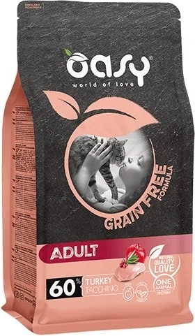 Oasy Grain Free Adult hrana za mačke s puretinom 1,5 kg