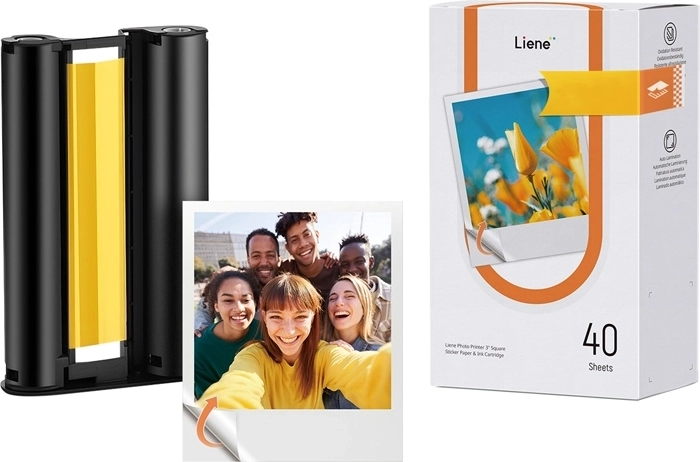 Samoljepljivi foto papir Liene Amber 3×3" (40 listova + kaseta)