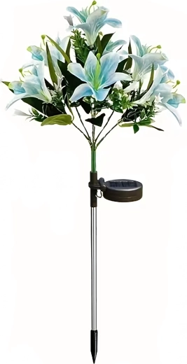 Solarna vrtna lampa u obliku ljiljana – dekorativni LED cvijet za gredice