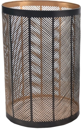 Svijećnjak Line metalni crno-zlatni 22 cm