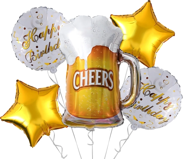 Set rođendanskih balona Cheers – krigla piva i zvijezde