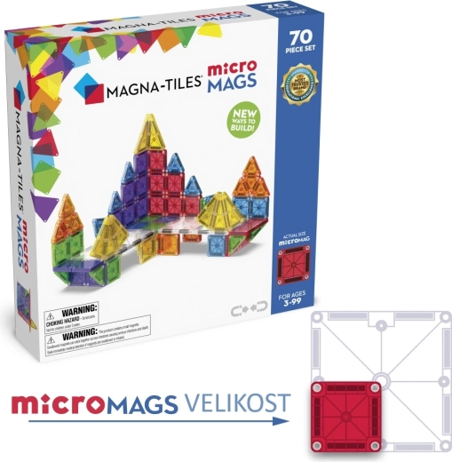 Magna-Tiles magnetska građevinska igračka microMAGS 70 dijelova