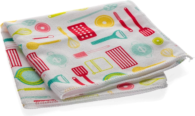 Mikrovlaknena krpa 40 × 40 cm s dekorom, 250 g/m²