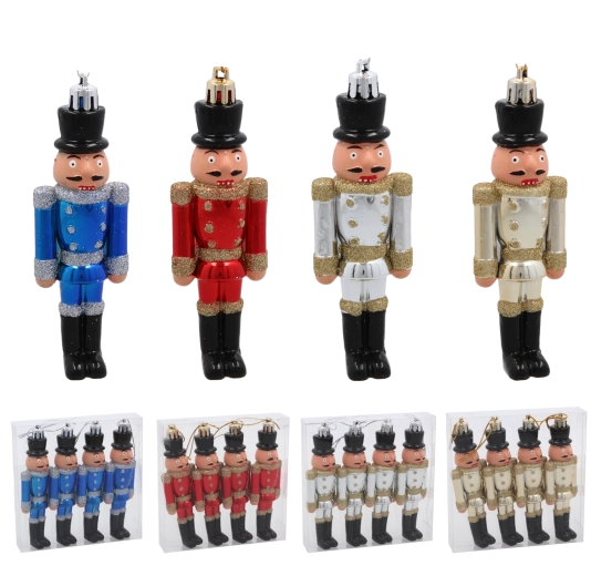 Set od 4 božićna ukrasa Orašar 12 cm