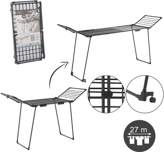 Stalak za rublje Diana s dva držača za čarape, podesiva duljina