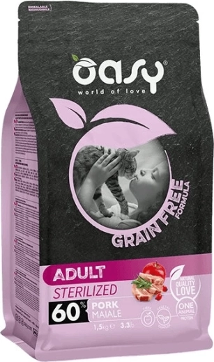 Oasy Grain Free sterilized svinjetinske granule za mačke 0,3 kg