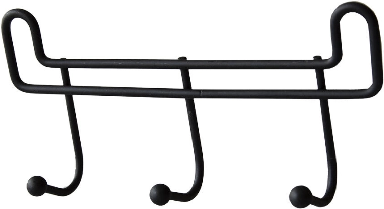 Kupaonska vješalica s 3 kukuice, 16 cm, crni metal