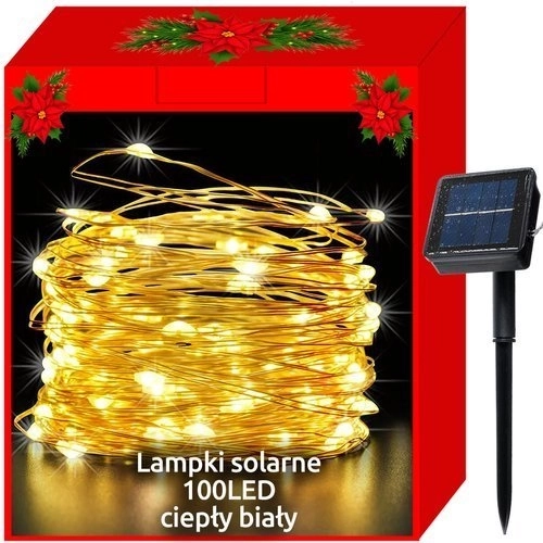 Solarna žičana božićna rasvjeta 100 LED – Topla