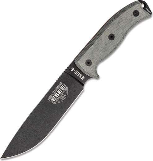 Univerzalni nož ESEE 6P OD s crnom oštricom i micarta drškom