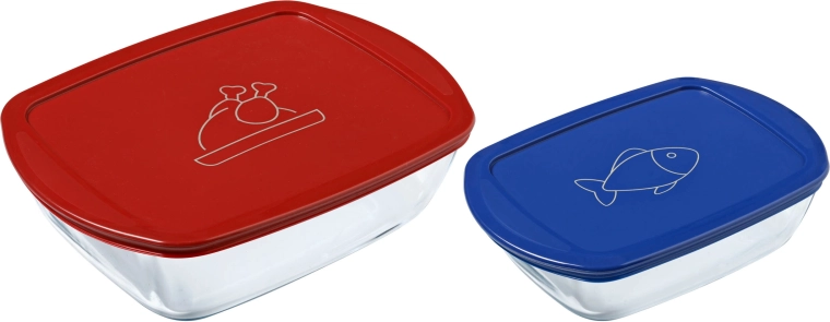 Set pravokutnih staklenih posuda PYREX 1,2 l i 2,5 l