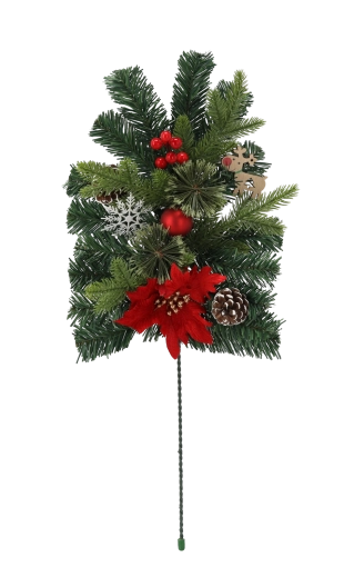 Božićna dekorativna grana s božićnom zvijezdom 60 cm crvena