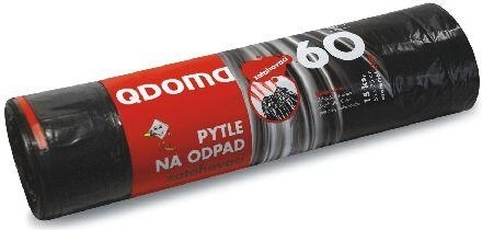 Vreće za smeće sa zateznim vezicom 60 l, crne (15 kom)