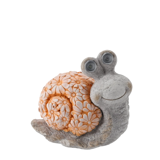 Vrtni puž sa solarnim LED osvjetljenjem u očima