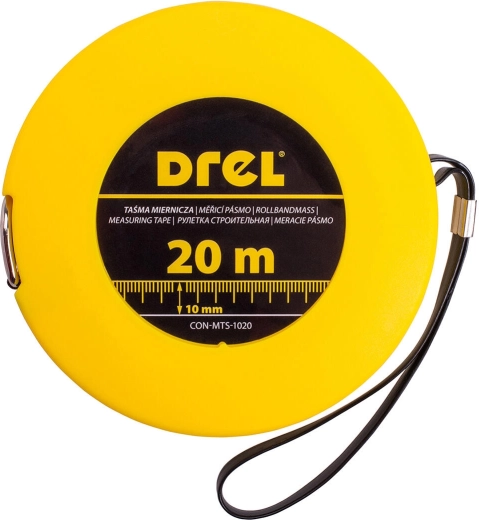 Čelična mjerna traka na namatanje 20 m × 10 mm Drel