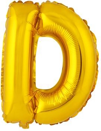 Foljni balon slovo D 30 cm zlatni