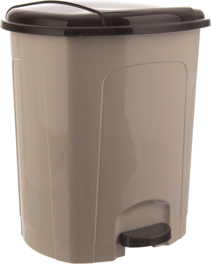 Plastična kanta za otpad s pedalom 30 l, bež s tamnim poklopcem