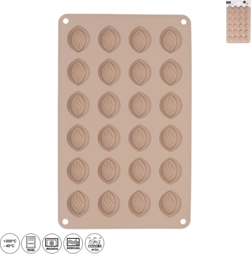 Silikonski kalup za praline i čokoladu, 24 udubljenja, bež