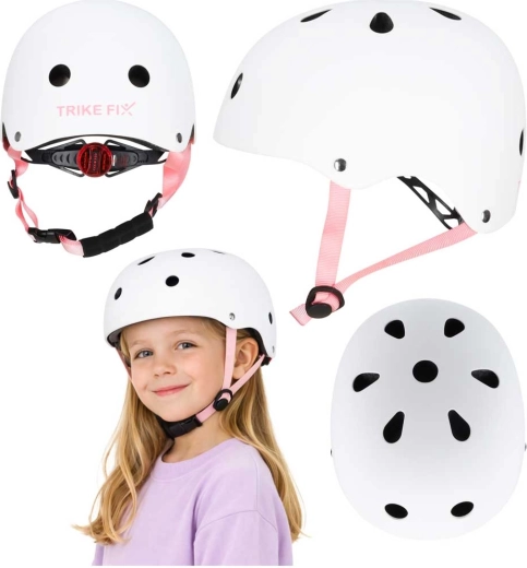Dječja biciklistička kaciga s LED TRIKE FIX S 48–54 cm bijela