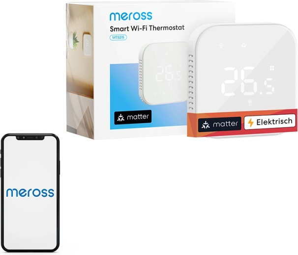 Inteligentni Wi‑Fi termostat za podno grijanje MEROSS MTS215MA (Matter)
