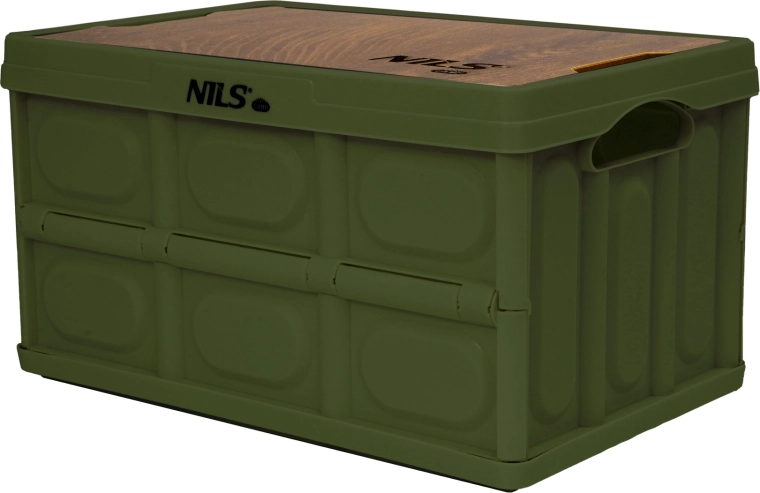 Sklopiva kutija s drvenim poklopcem 2u1 9 l zelena