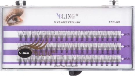 Svilenasti snopovi trepavica BLING - twist C, 8 mm