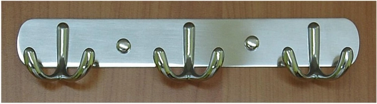 Vješalica s tri dvostruke kukice CYRIL, krom