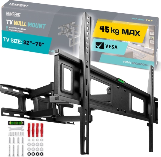 Zidni nosač za TV 32–70" Humberg, nosivost 45 kg