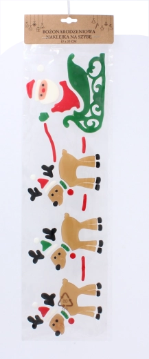 Božićne gel naljepnice za prozor 15 × 55 cm – set 4 motiva