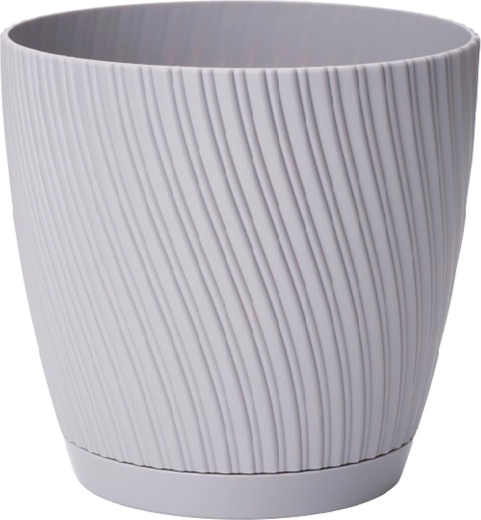 Lončanica Mika Eco Recycled s podloškom 17 cm platinasta