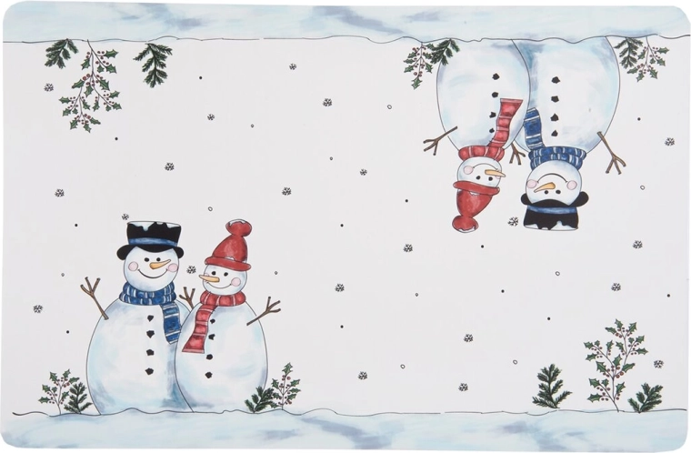 Božićni plastični podmetač Snjegović 43 × 28 cm