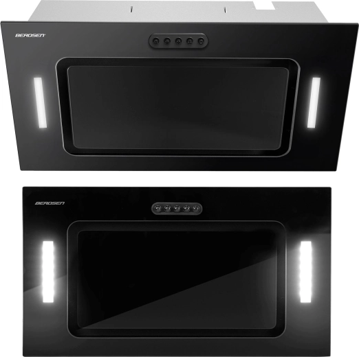 Ugradbena podormarićna kuhinjska napa 52 cm crna Berdsen BE-52A s LED osvjetljenjem