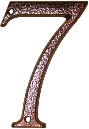 Kućni broj 7, smeđa, cink