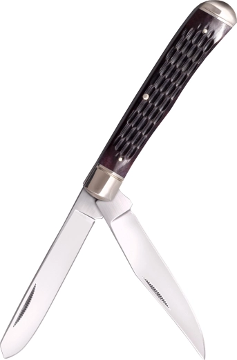 Cold Steel Trapper Jigged – džepni nož s 2 oštricama, smeđa kost