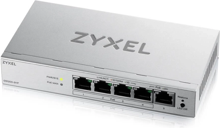Zyxel GS1200-5HP v3 – 5-portni gigabitni PoE mrežni upravljivi switch
