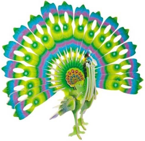 Drvene 3D slagalice Šareni paun