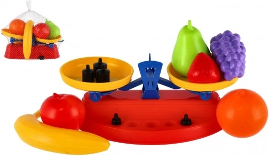 Set plastičnog voća s kuhinjskom vagom u mrežici
