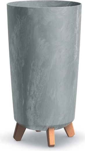 Lončanica s nogicama Gracia Tubus Slim, betonski efekt 24 cm, siva