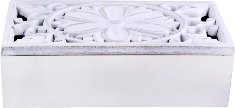Drvena bijela kutijica s 3 pregrade 23 × 11 × 7 cm