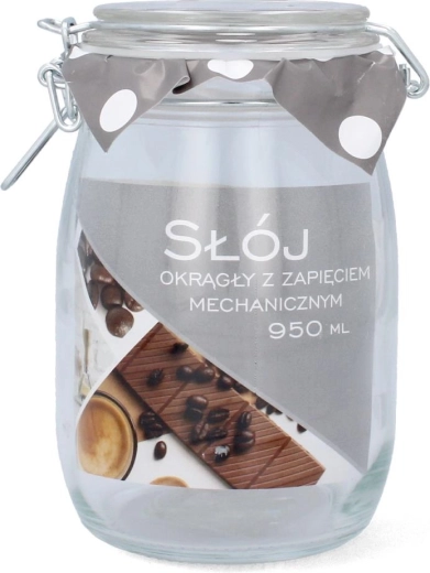 Okrugla staklenka 0,95 l s mehaničkim zatvaračem
