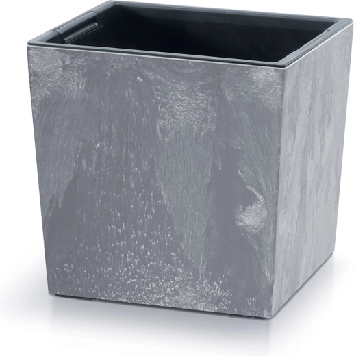 Žardinijera Urbi Square Low s uloškom 30 cm, betonski efekt, marengo